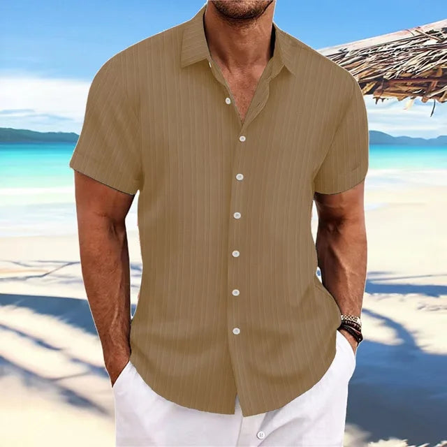 Heren Overhemd met Knopenrij – Elegante Katoenen Shirt voor Formele Gelegenheden