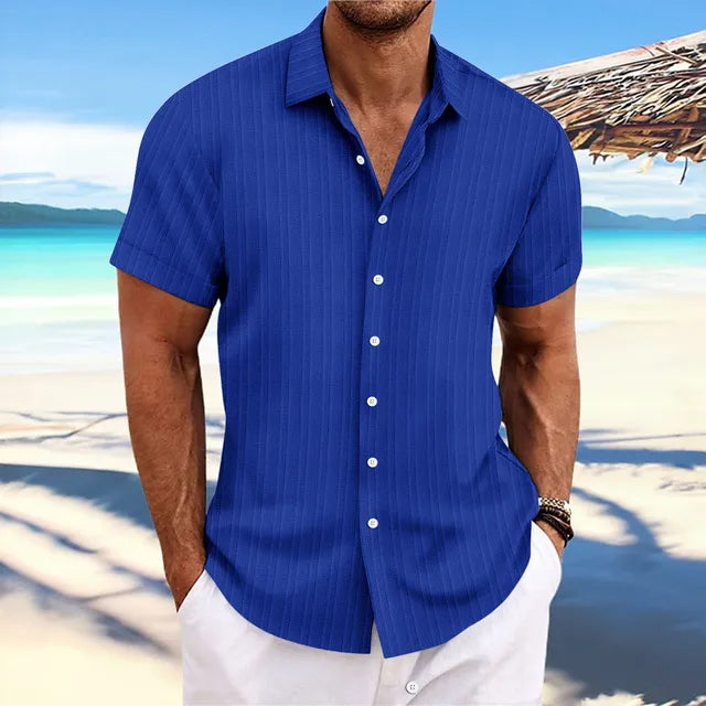 Heren Overhemd met Knopenrij – Elegante Katoenen Shirt voor Formele Gelegenheden