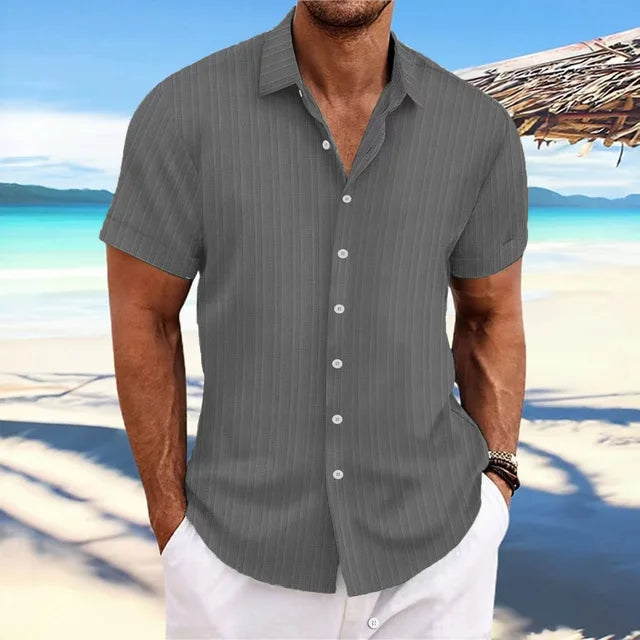 Heren Overhemd met Knopenrij – Elegante Katoenen Shirt voor Formele Gelegenheden