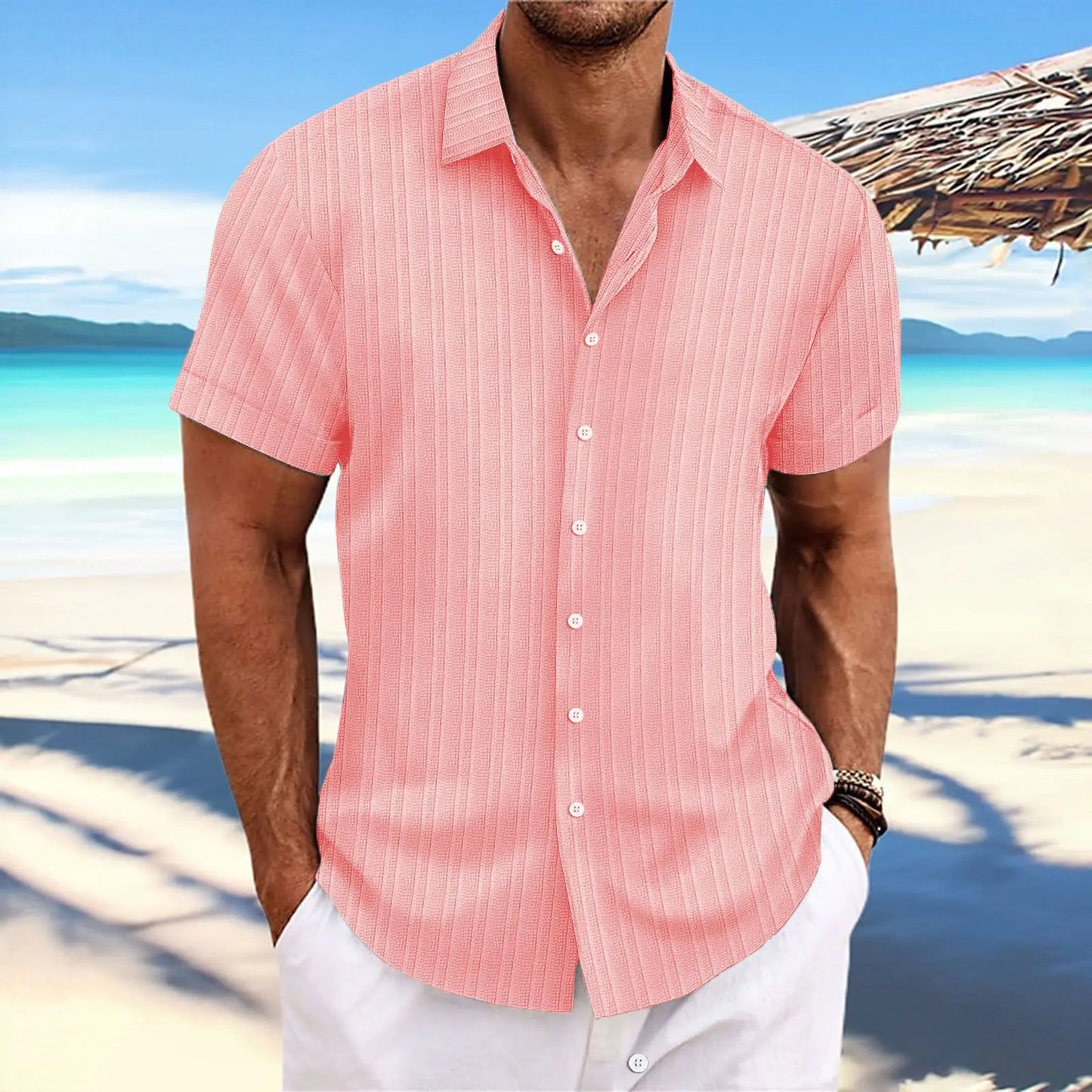 Heren Overhemd met Knopenrij – Elegante Katoenen Shirt voor Formele Gelegenheden