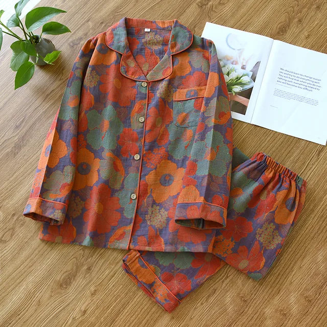 Dames Pyjama-Set Bedrukt – Comfortabele Katoenen Nachtkleding voor Thuis