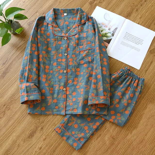 Dames Pyjama-Set Bedrukt – Comfortabele Katoenen Nachtkleding voor Thuis