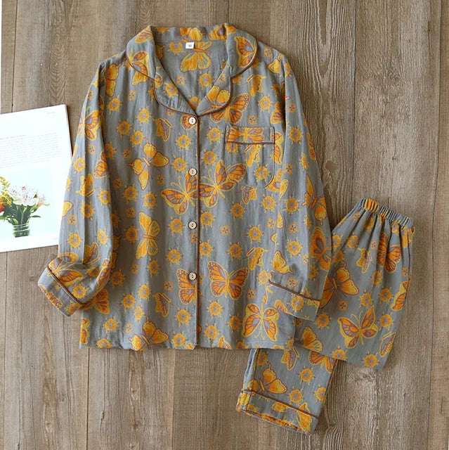 Dames Pyjama-Set Bedrukt – Comfortabele Katoenen Nachtkleding voor Thuis