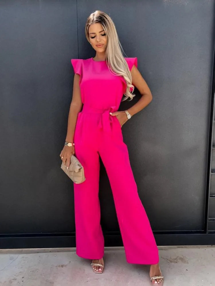 Jumpsuit Dames – Elegante jumpsuit met ceintuur voor feest en casual stijl