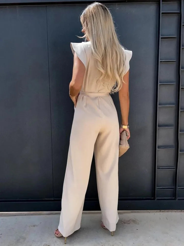 Jumpsuit Dames – Elegante jumpsuit met ceintuur voor feest en casual stijl