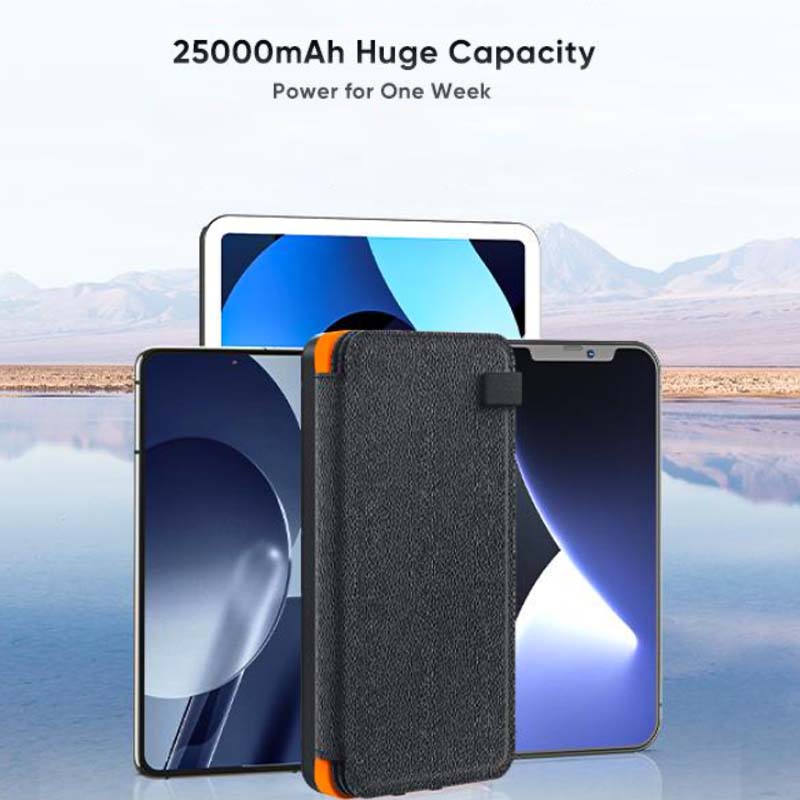 25000mAh zonne- powerbank snelladen