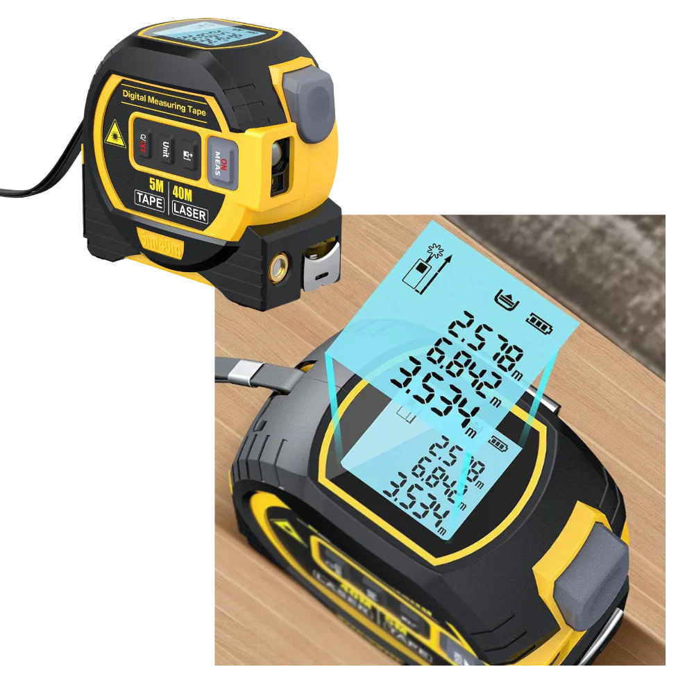 3-in-1 Laser Rolmeter Volume Meetgereedschap 40M