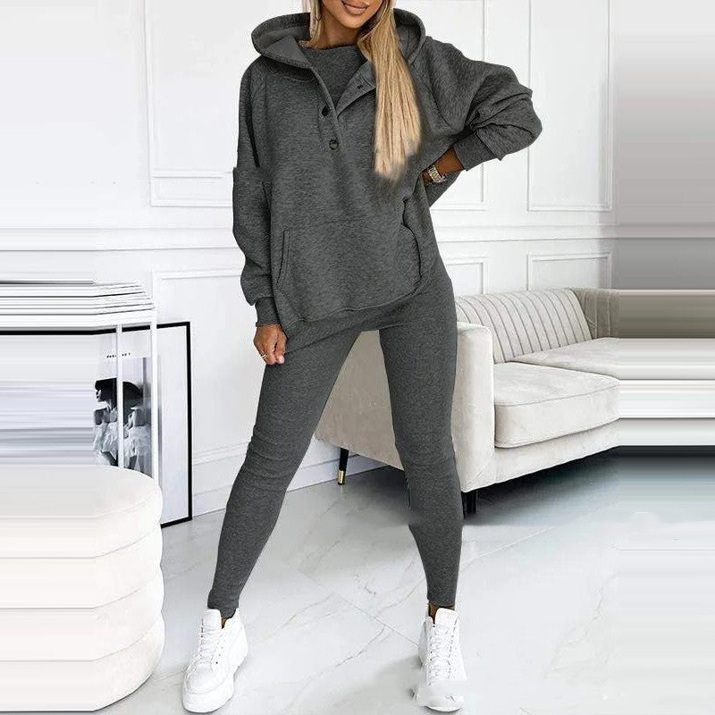 Sweatshirt Dames - Zachte Katoen Oversized - Casual Stijl met Functionele Knopen