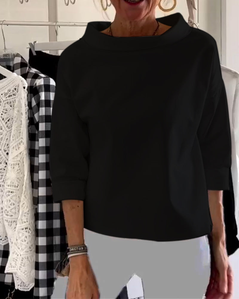 Dames Ronde Hals Top – Stijlvolle T-shirt met Korte Mouwen en Comfortabele Pasvorm