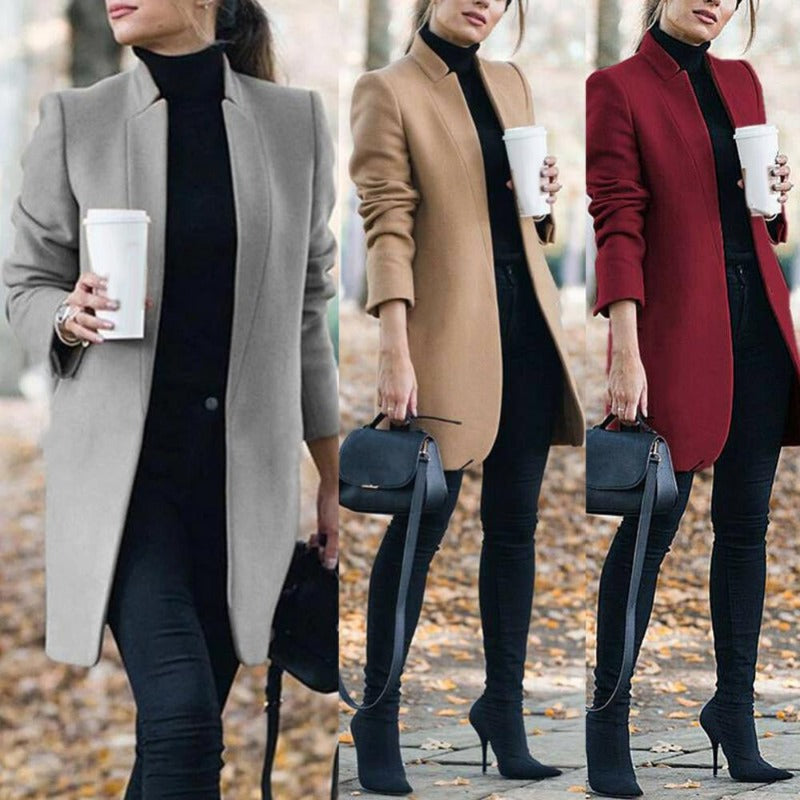 Mantel Dames – Elegante Lange Mantel van Katoen voor Koude Dagen