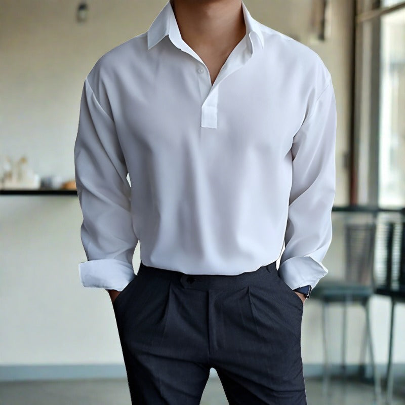 Langarmige Poloshirt Heren – Stijlvolle Poloshirt met Knopsluiting en Comfortabele Pasvorm