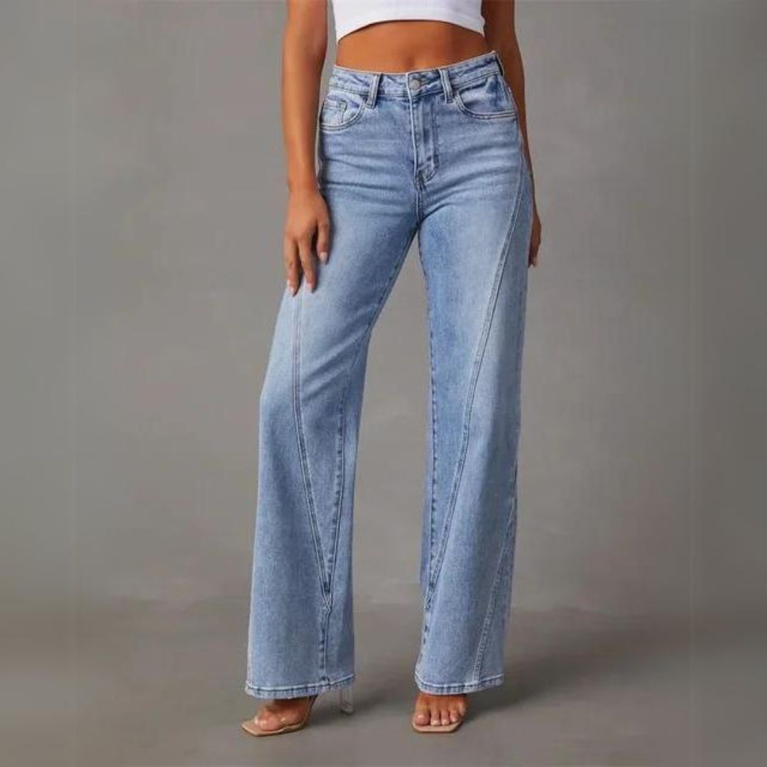 Damesjeans hoge taille – Rechte pasvorm, comfortabele denim voor casual stijl