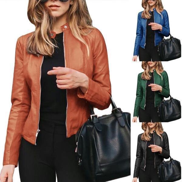 Jas Dames – Elegante Zip-Up Jas van Katoen voor Lente en Herfst