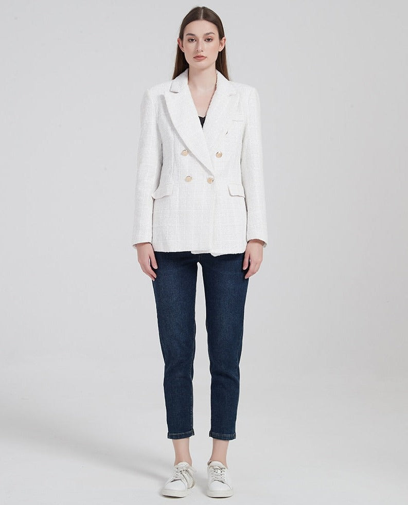 Dubbelrijige Blazer Dames – Elegante Blazer voor Feestelijke Gelegenheden