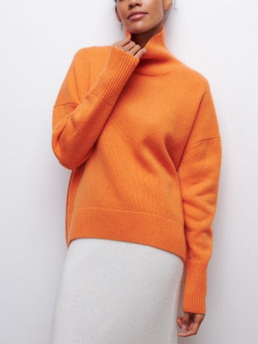 Rollneck trui dames – Warme gebreide trui met lange mouwen en casual stijl