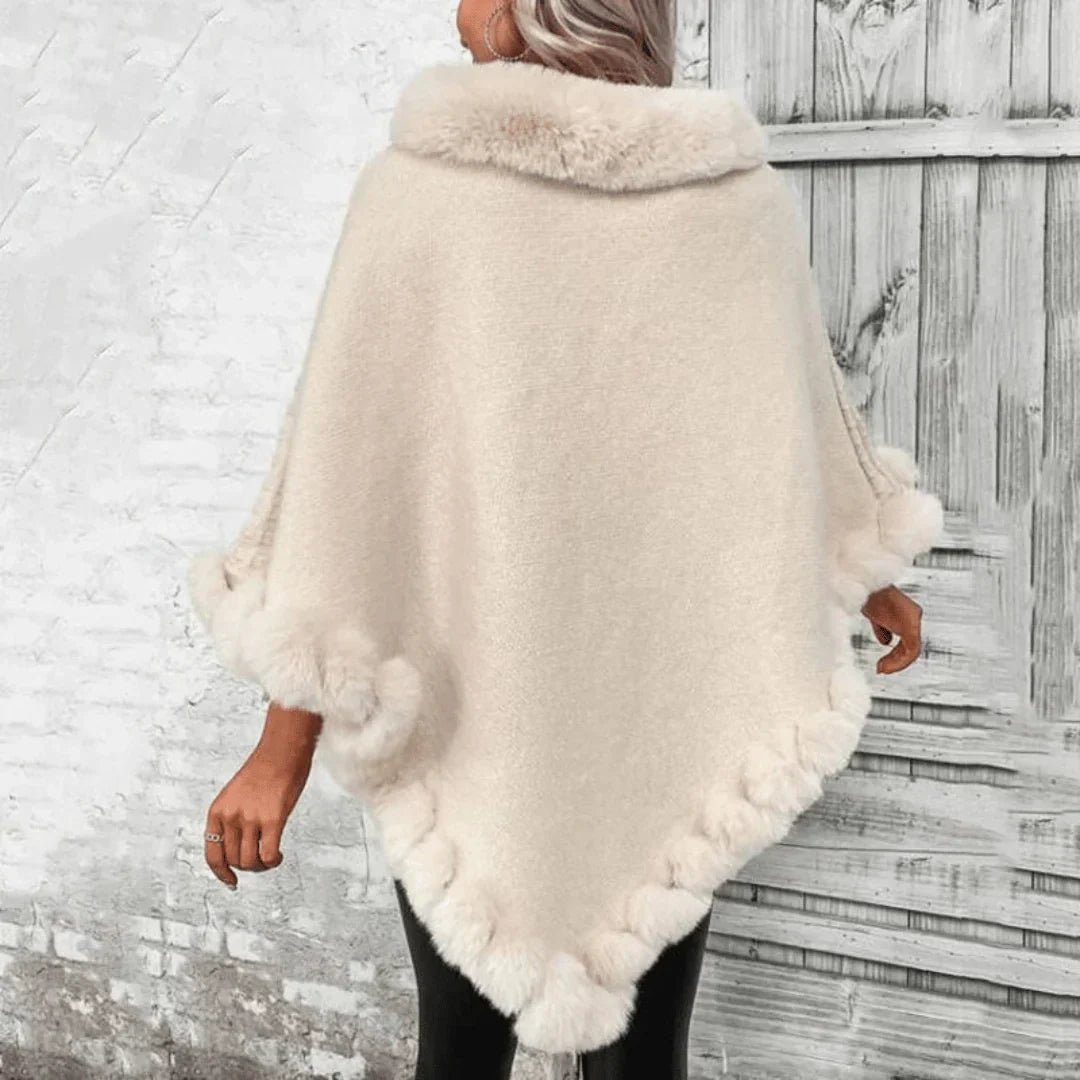 Dames Rollkragenponcho – Stijlvolle en comfortabele poncho van wol voor herfst