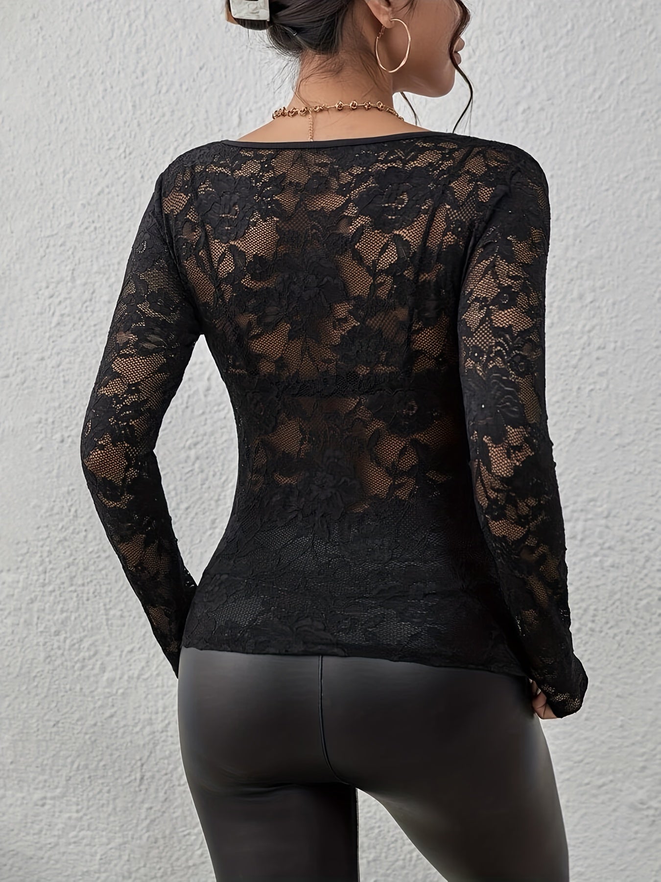 Kanten top dames – Elegante kanten blouse met verstelbare schouderbanden