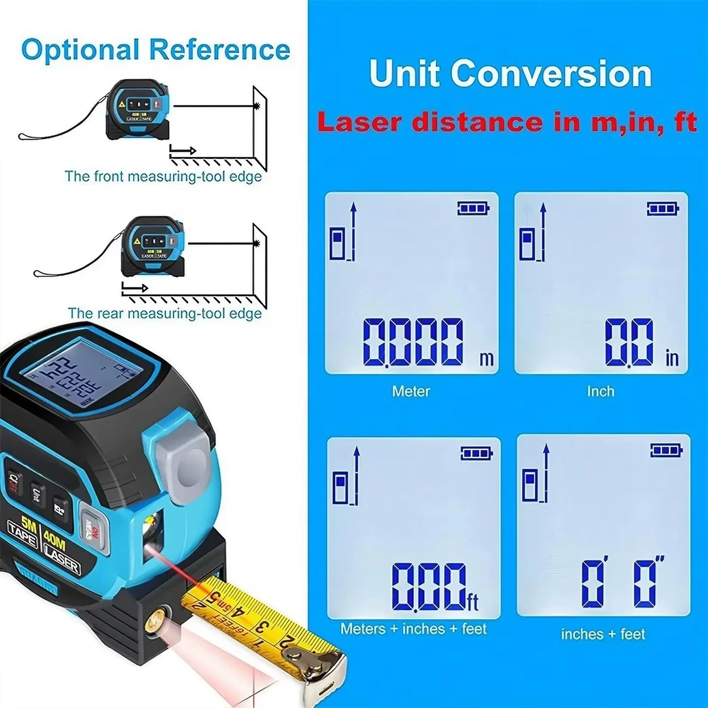 3-in-1 Laser Meetlint 40M 60M Infrarood