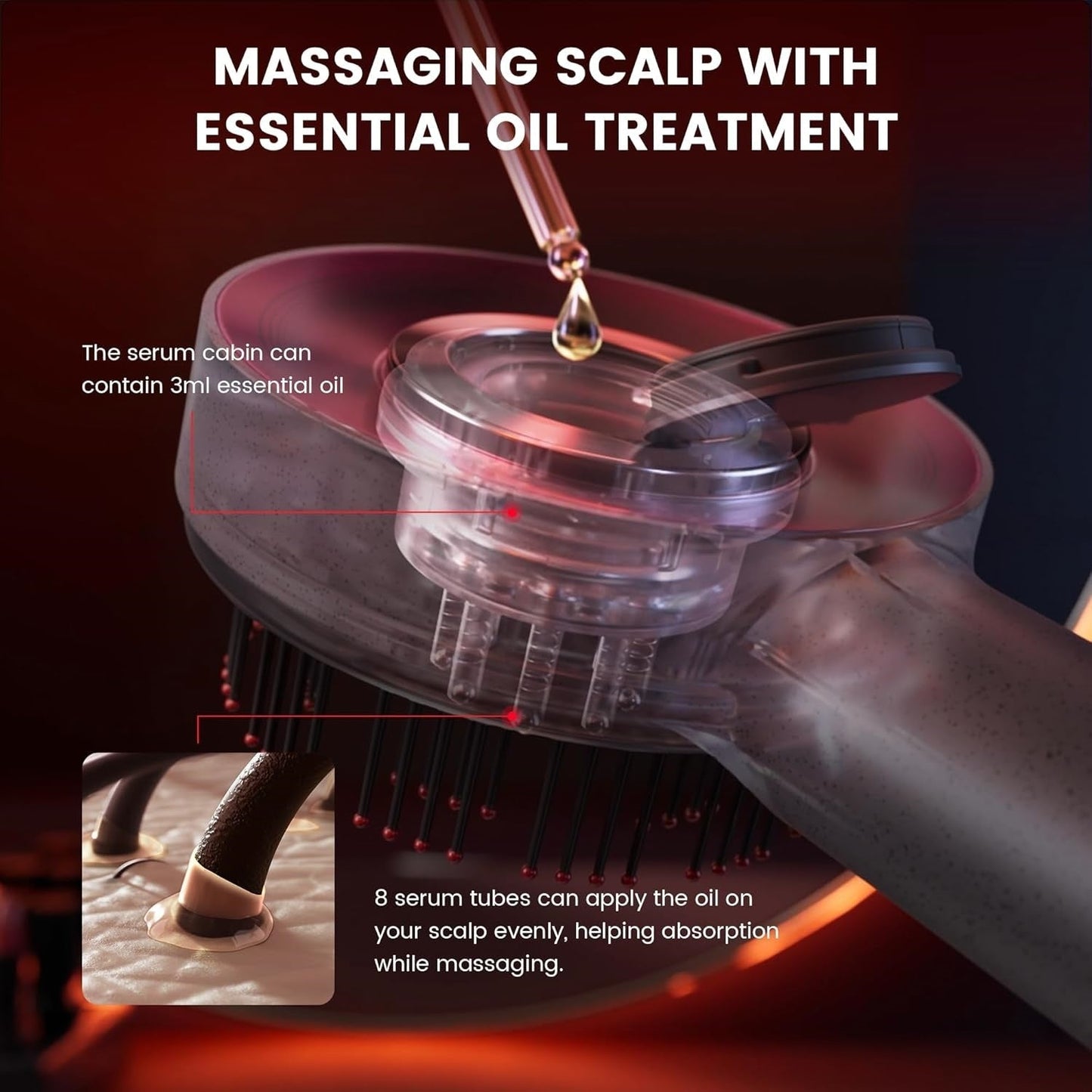 3-in-1 Scalp Massage Brush Haargroei Ontspanning Massageborstel