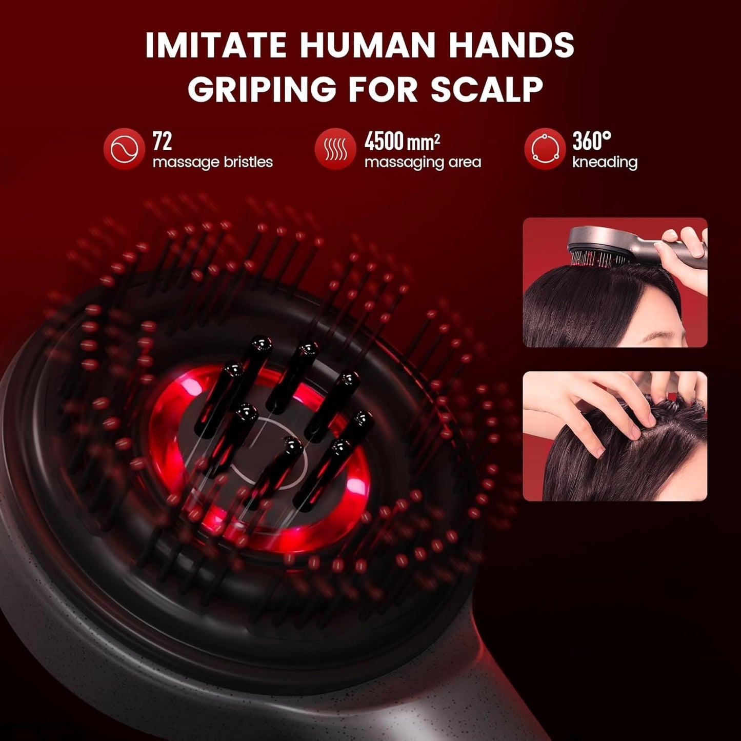 3-in-1 Scalp Massage Brush Haargroei Ontspanning Massageborstel