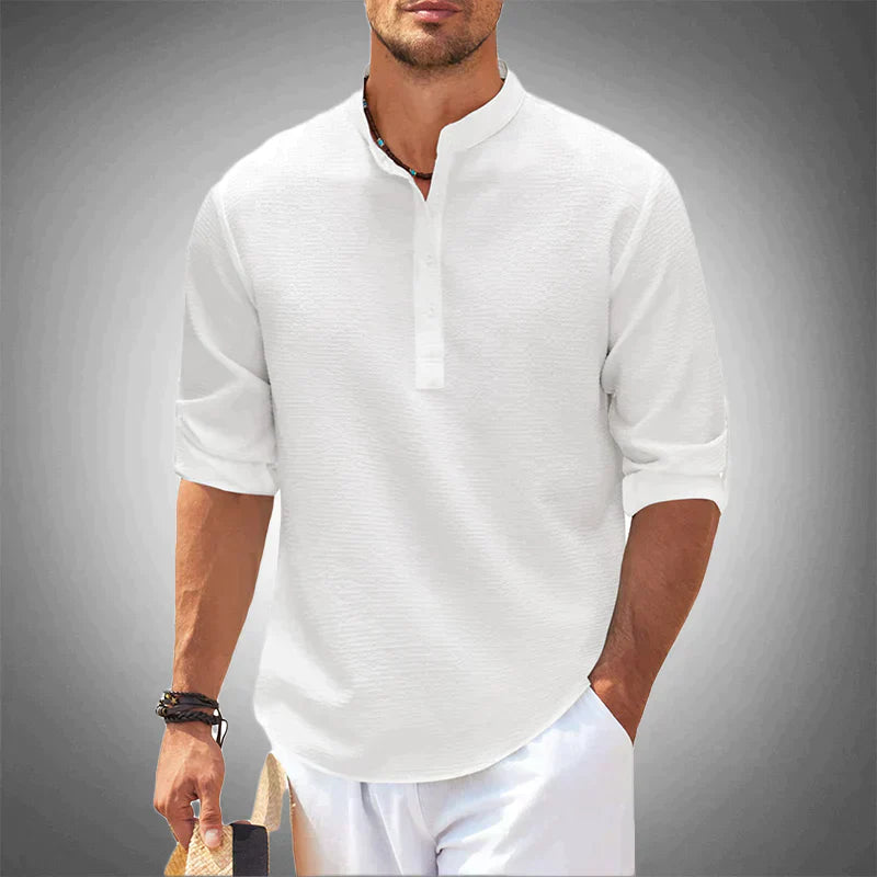 Henley Shirt Heren – Lichtgewicht en Comfortabele Korte Mouwen T-shirt