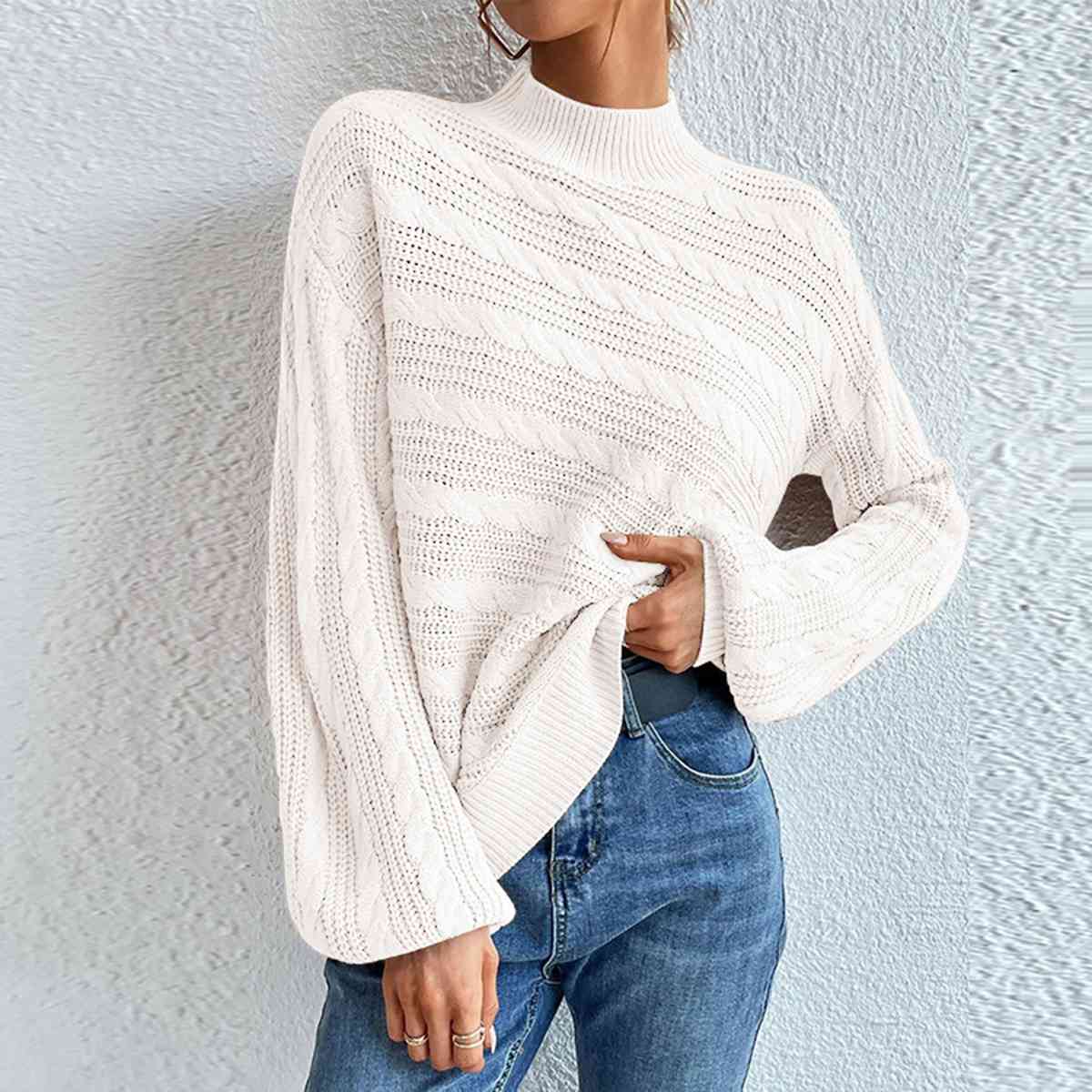 Coltrui dames – Elegante trui met kabelpatroon voor herfst en winter