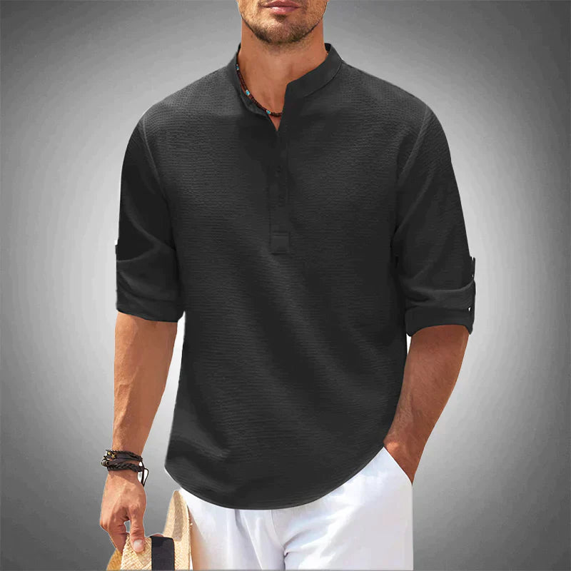 Henley Shirt Heren – Lichtgewicht en Comfortabele Korte Mouwen T-shirt