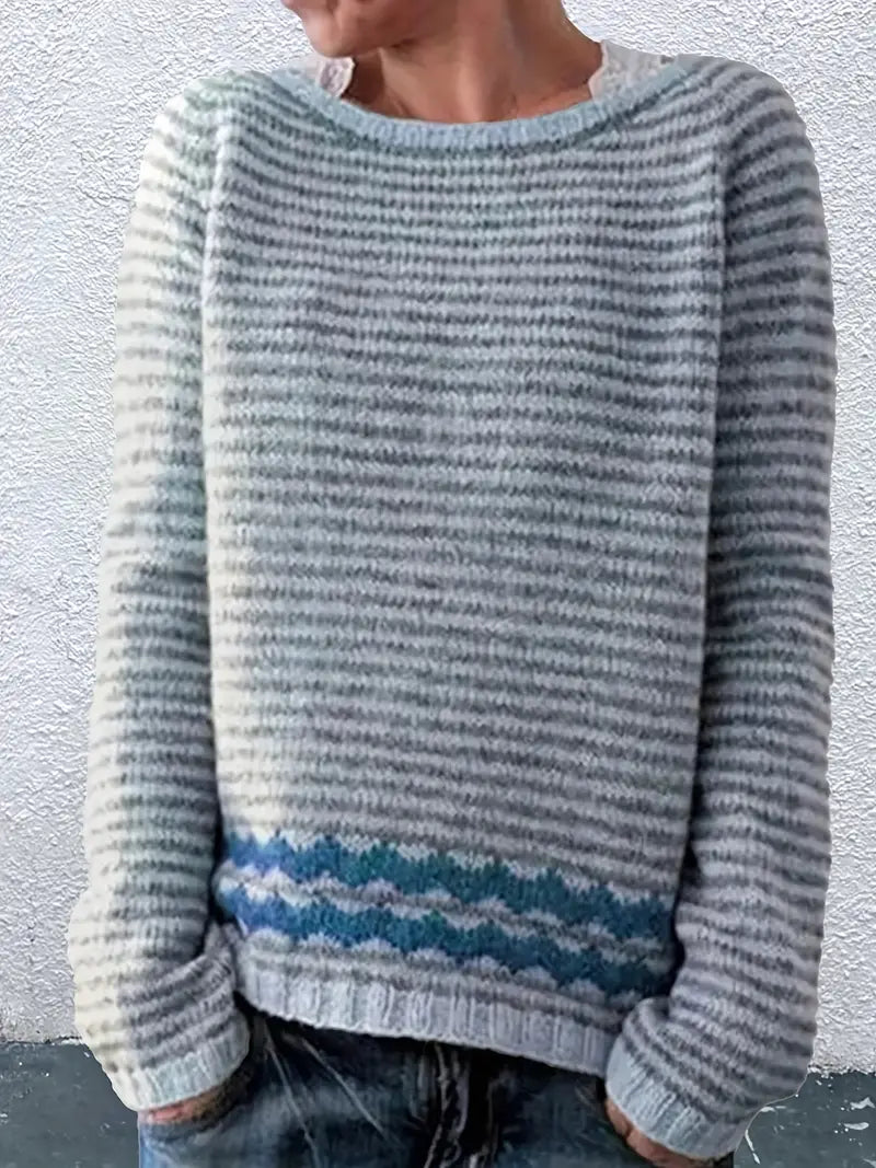 Gestreepte Trui Dames – Comfortabele Trui met Lange Mouwen en Casual Design