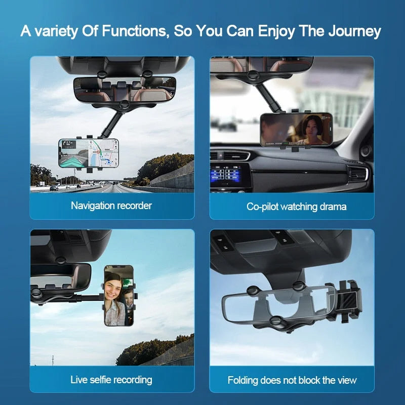360° Draaibare Auto Spiegel Telefoonhouder