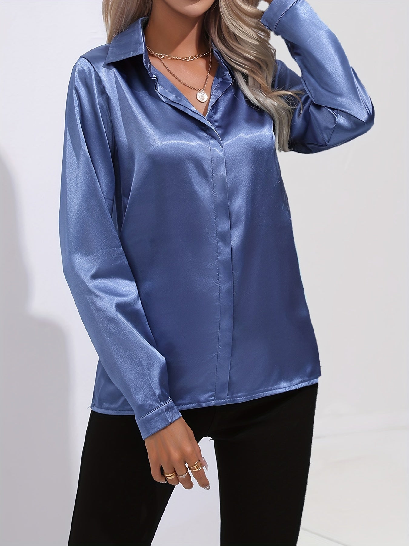 Lange mouwen blouse dames – Elegante blouse met comfortabele pasvorm en stijlvol design