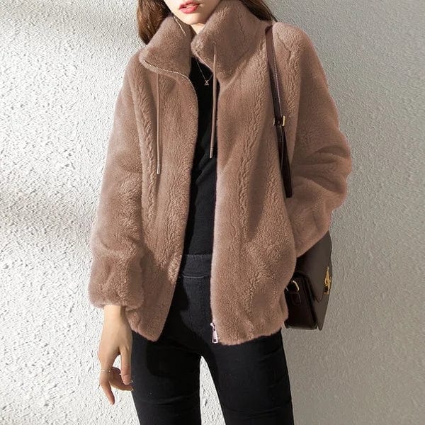 Damesjack met hoge kraag – Trendy ritssluiting en warm materiaal voor casual stijl