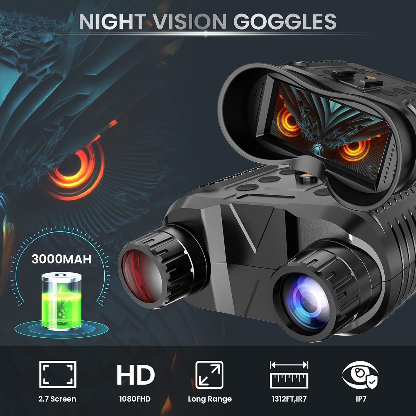 3D Nachtzicht Goggles Verrekijkers Nachtzichtapparatuur