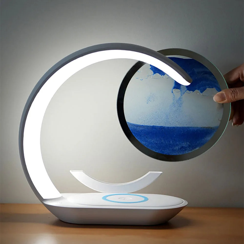 3D Tafellamp met Draadloze Oplader