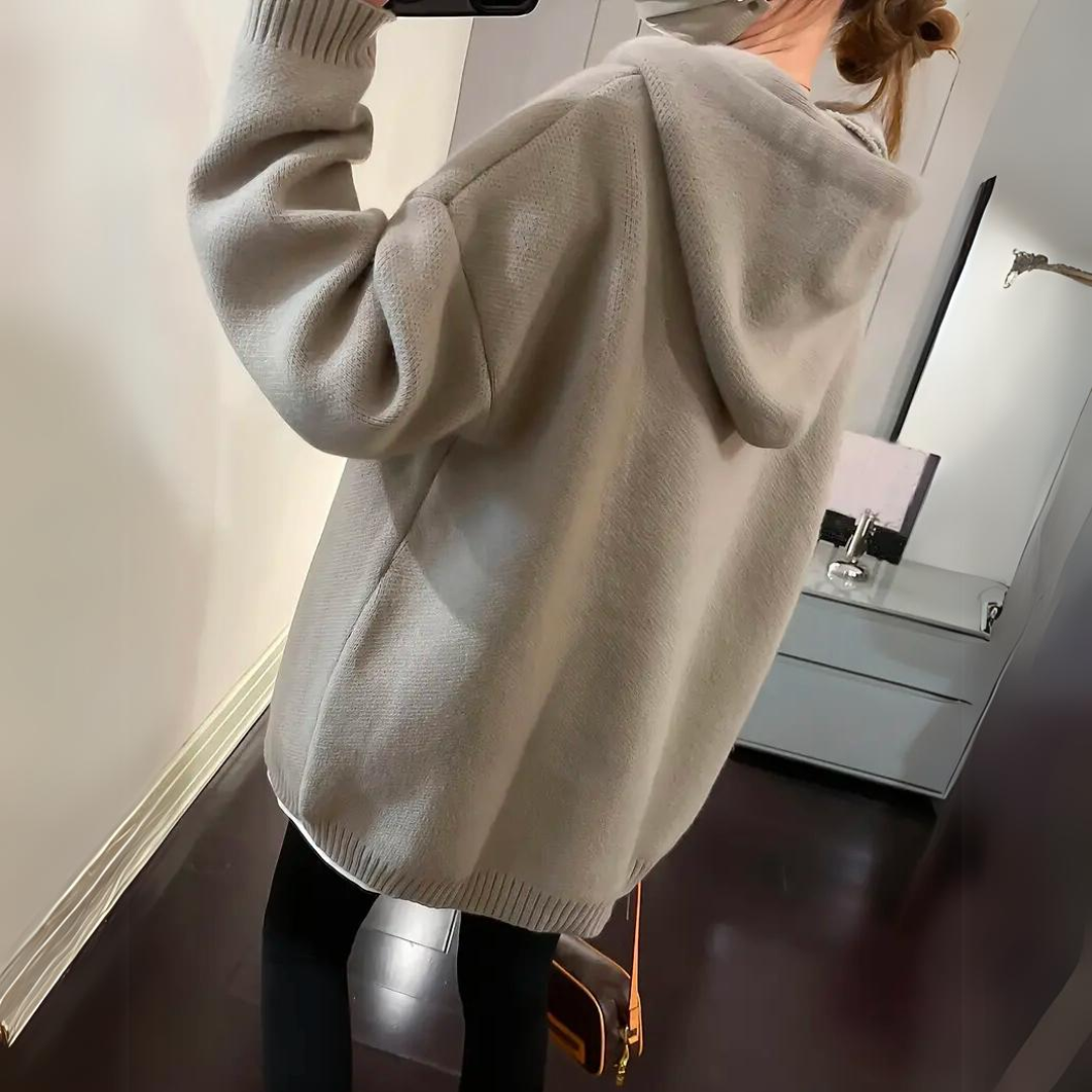 Hoodie Dames Overmaat – Bedrukte Smiley-Hoodie van Katoen voor Comfort