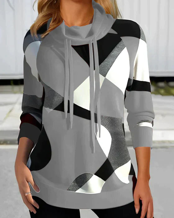 Hoodie dames geometrisch patroon – Comfortabele en trendy sweatshirts voor vrouwen