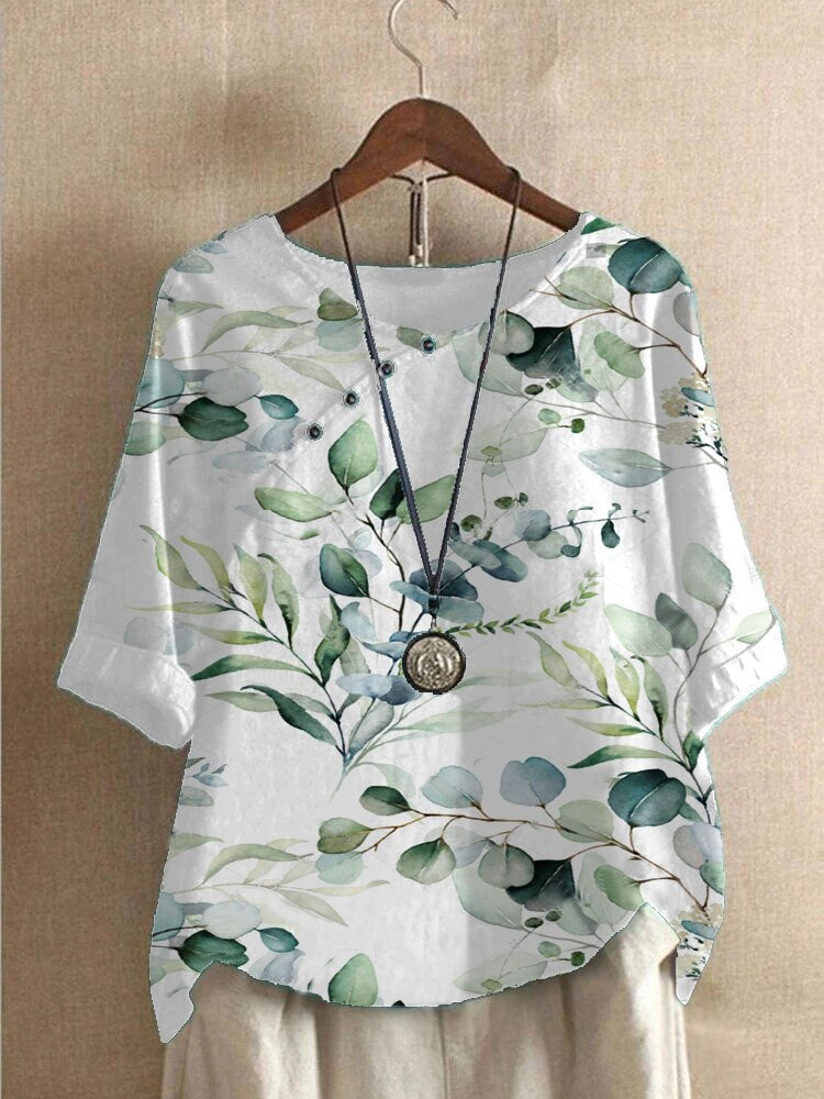 Damesblouse bedrukt – Stijlvolle blouse met korte mouwen en trendy design