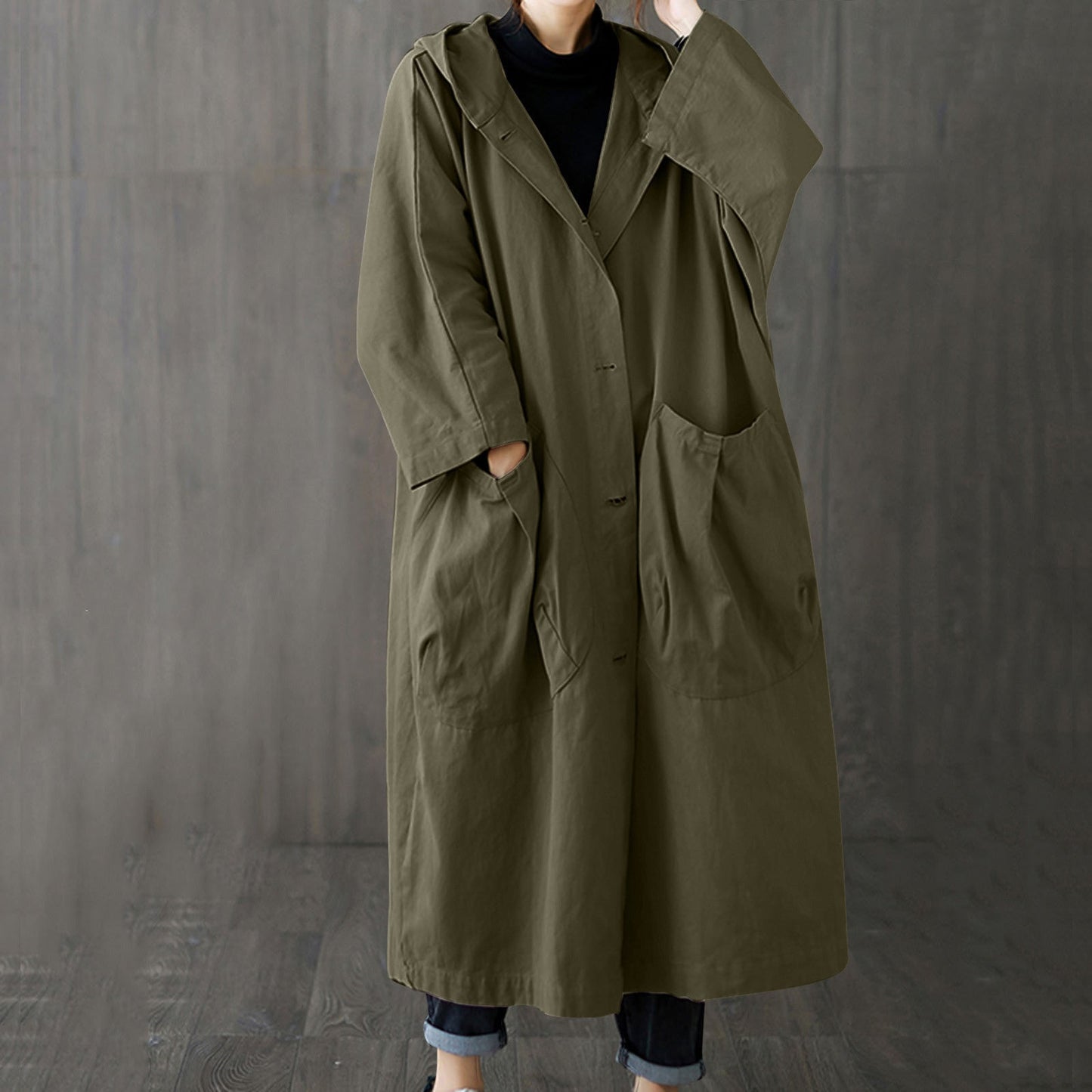Trenchcoat dames – Elegante trenchcoat met zakken voor herfst en winter