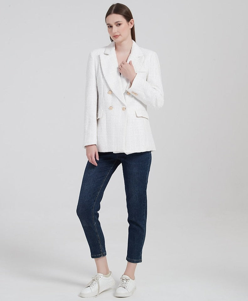 Dubbelrijige Blazer Dames – Elegante Blazer voor Feestelijke Gelegenheden