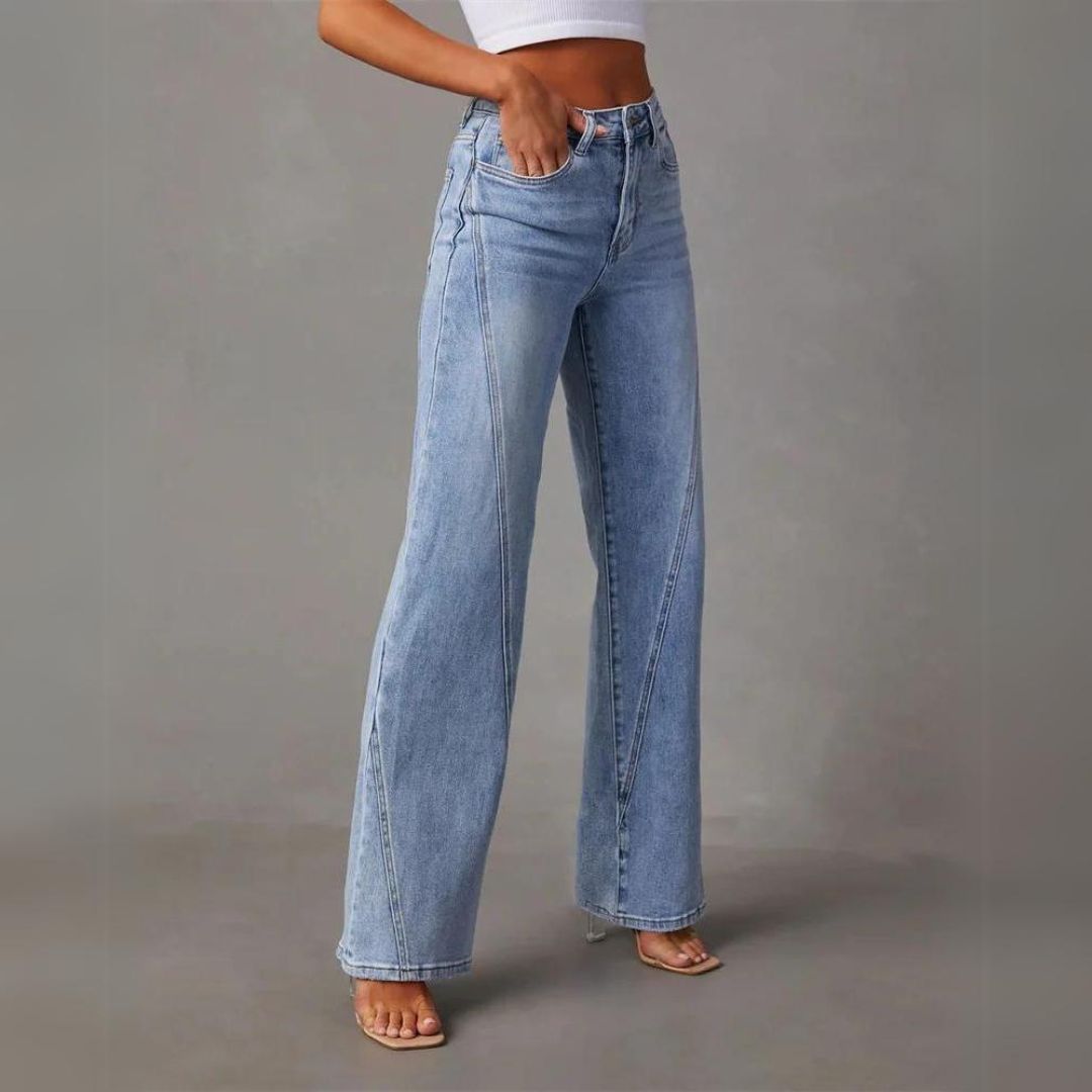 Damesjeans hoge taille – Rechte pasvorm, comfortabele denim voor casual stijl