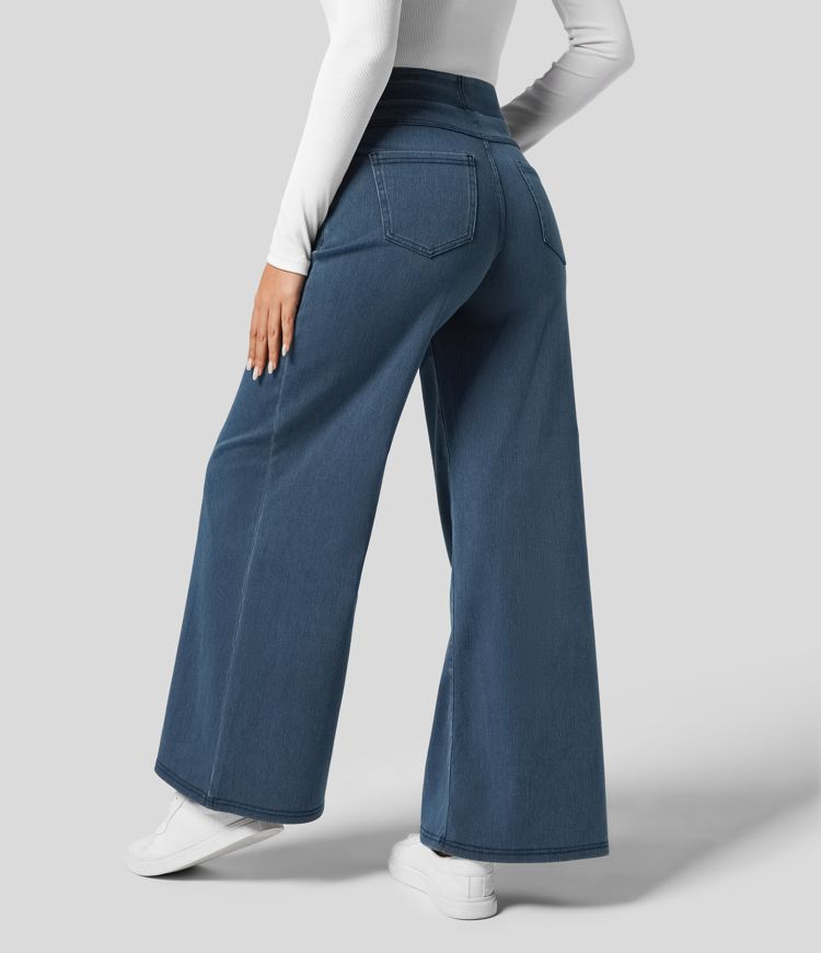 Elastische Hoge Taille Broek Dames – Comfy Broek met Stretch en Casual Design