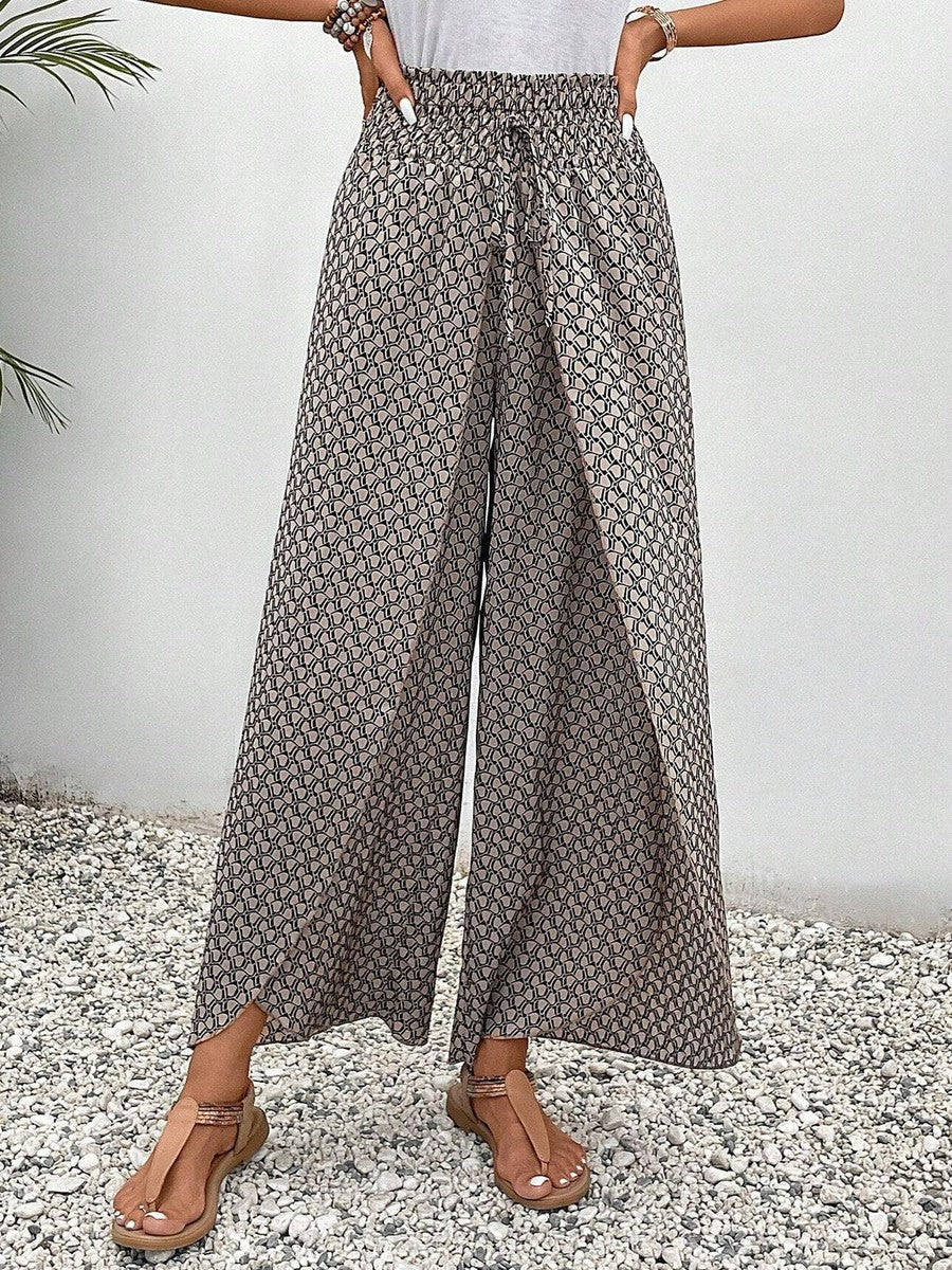 Elastische Tailleband Broek met Koord – Comfortabele Casual Broek voor Dames