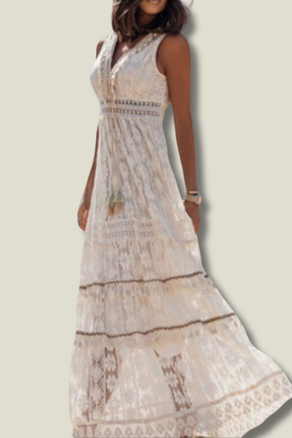 Maxi jurk boho stijl – Lange jurk met bloemenprint, ideale zomeroutfit