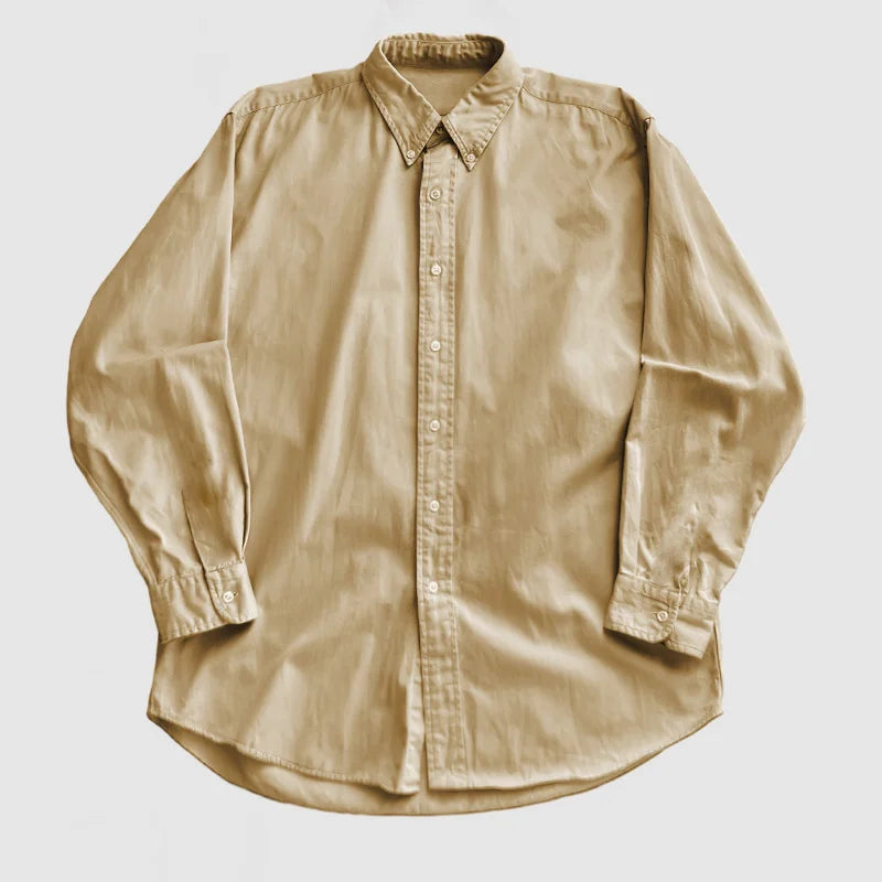 Herenhemd vintage gewassen – Lange mouwen casual shirt voor mannen