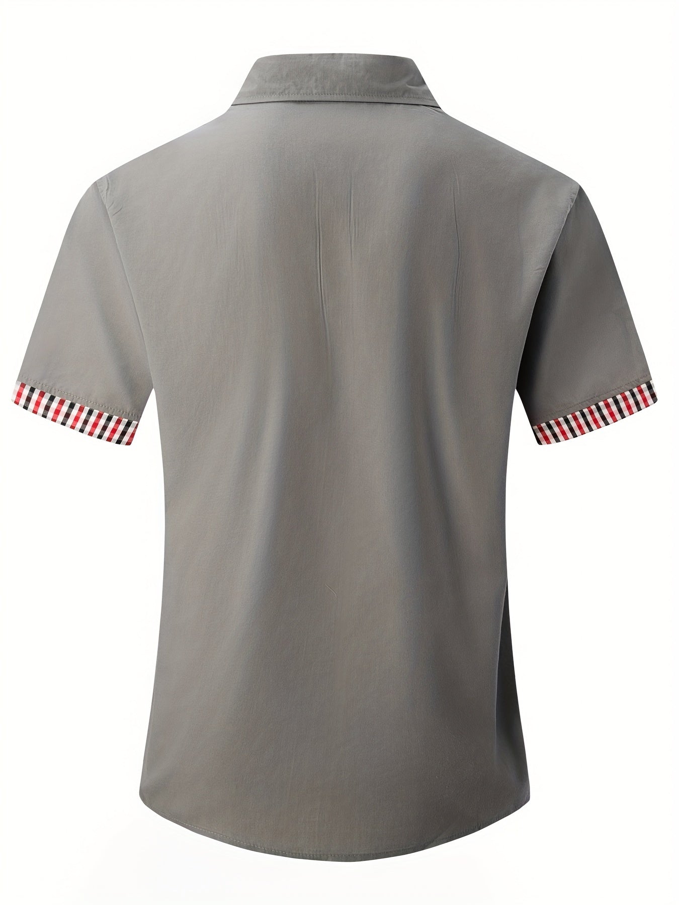 Heren overhemd korte mouwen – Gestreepte kraag casual shirt voor mannen