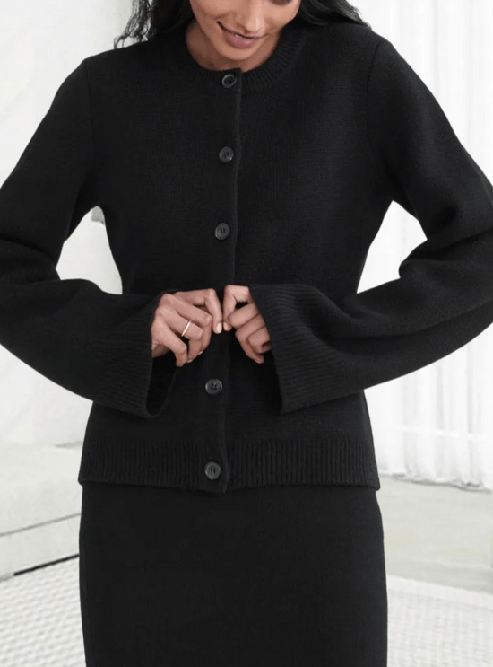 Dames strikjack met knopen en zakken – Elegante damesjas voor casual en feestelijke gelegenheden