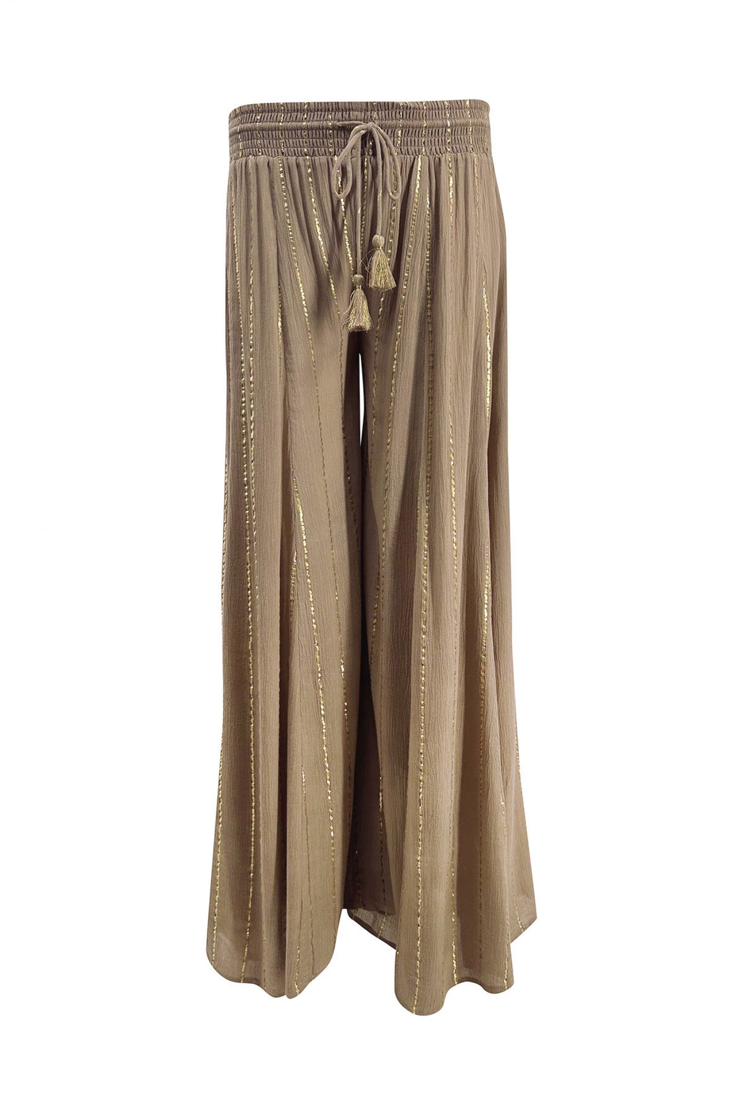 Broek Emika Licht Taupe – Elegante damesbroek van lichtgewicht stof voor casual en chic