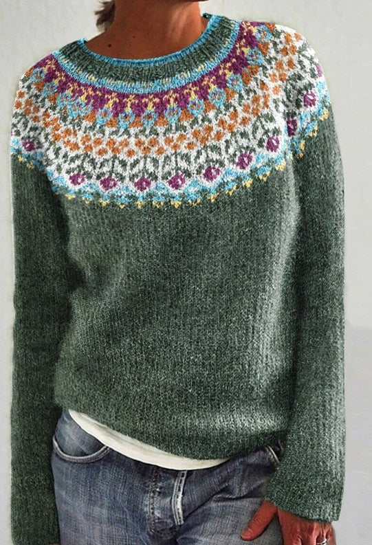 Bloemenpullover dames – Comfortabele trui met bloemenpatroon voor casual stijl