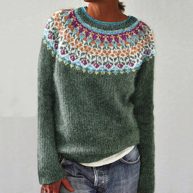 Bloemenpullover dames – Comfortabele trui met bloemenpatroon voor casual stijl
