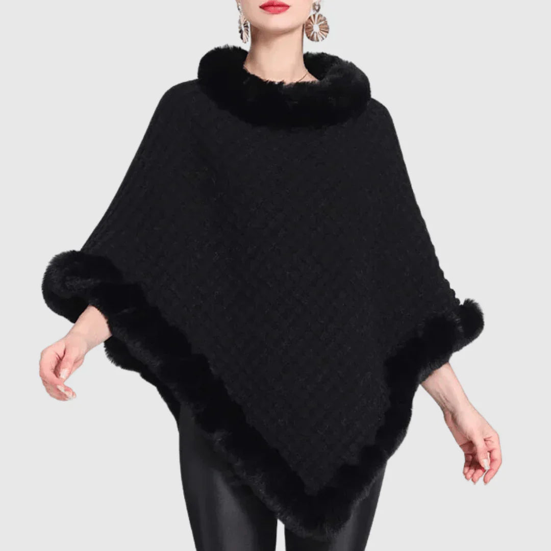 Dames Rollkragenponcho – Stijlvolle en comfortabele poncho van wol voor herfst