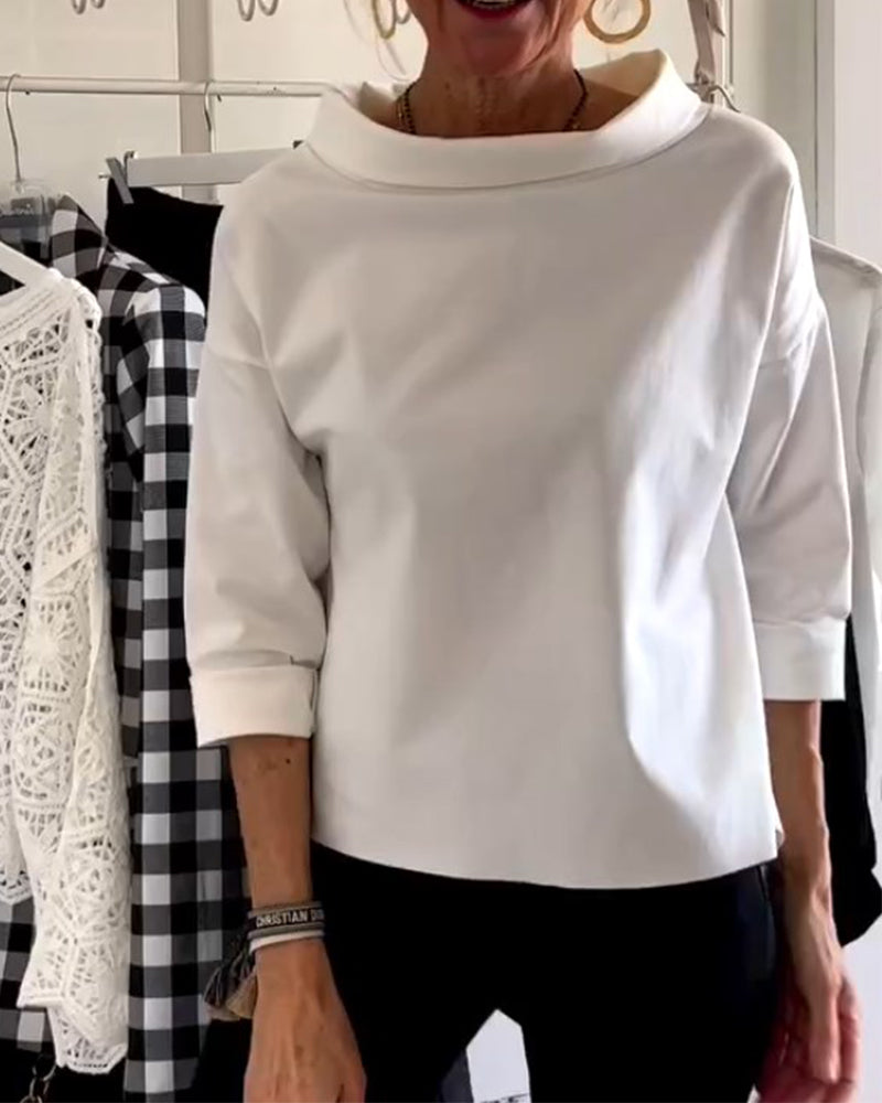 Dames Ronde Hals Top – Stijlvolle T-shirt met Korte Mouwen en Comfortabele Pasvorm